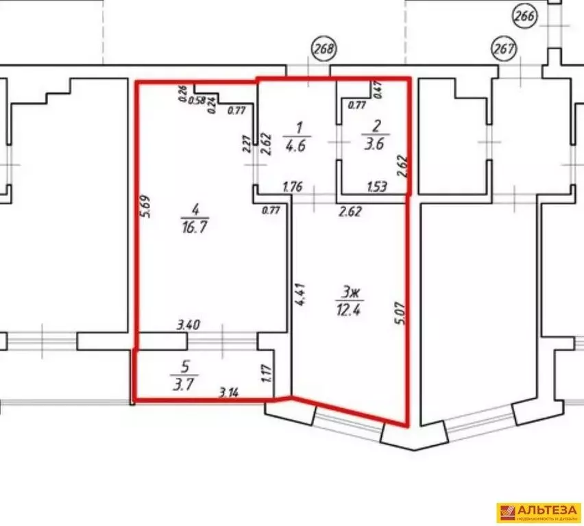 1-комнатная квартира: Калининград, Батальная улица, 104 (37.3 м) - Фото 1