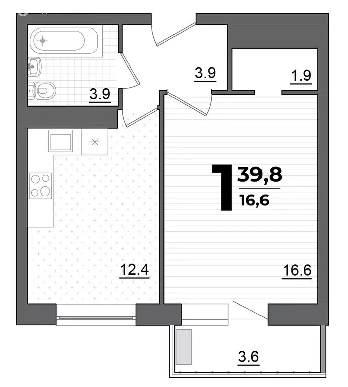 1-комнатная квартира: Уфа, улица Рихарда Зорге, 15/3 (39.8 м) - Фото 1