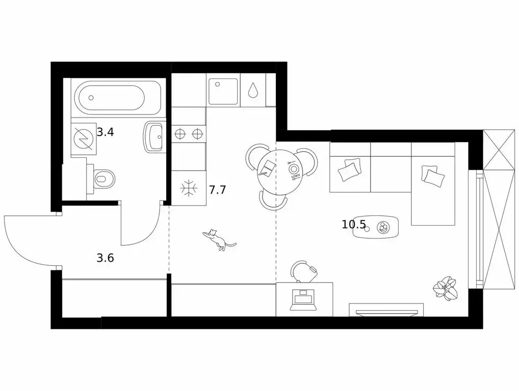 Квартира-студия: Москва, ЖК Плеханова 11 (25.2 м) - Фото 1