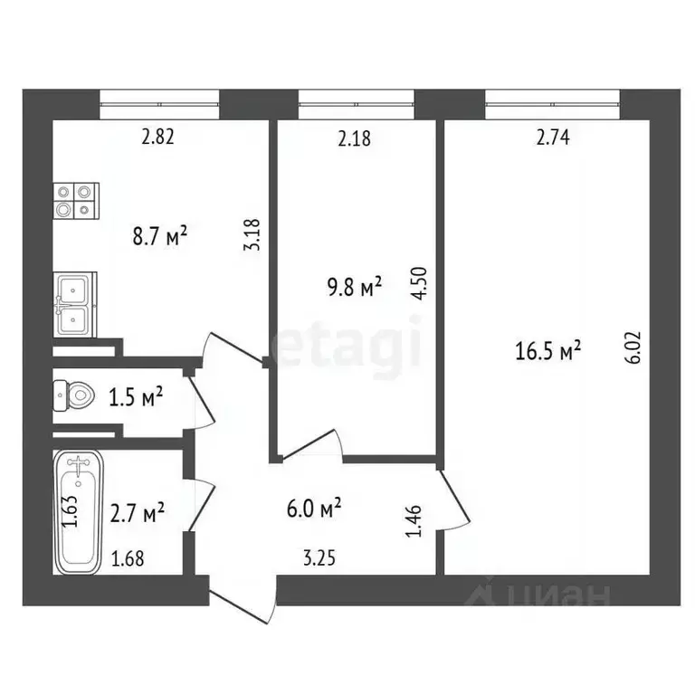 2-к кв. Ямало-Ненецкий АО, Тарко-Сале Пуровский район, Южный мкр, 9 ... - Фото 1