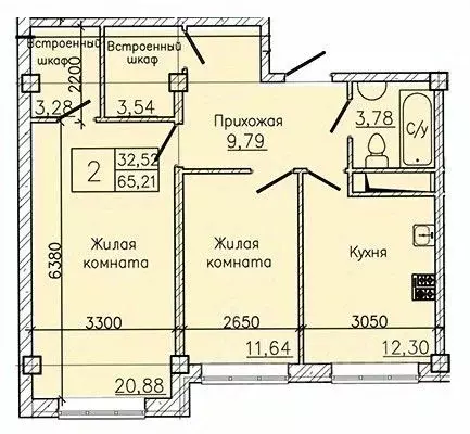 2-к кв. Ставропольский край, Пятигорск ул. Ермолова, 28А (68.6 м) - Фото 1