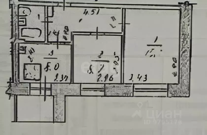 2-к кв. Татарстан, Казань ул. Маршала Чуйкова, 15 (42.8 м) - Фото 2
