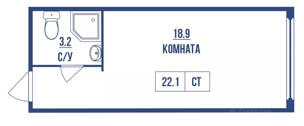 Студия Санкт-Петербург пос. Парголово, проезд Толубеевский, 8к2 (22.1 ... - Фото 0