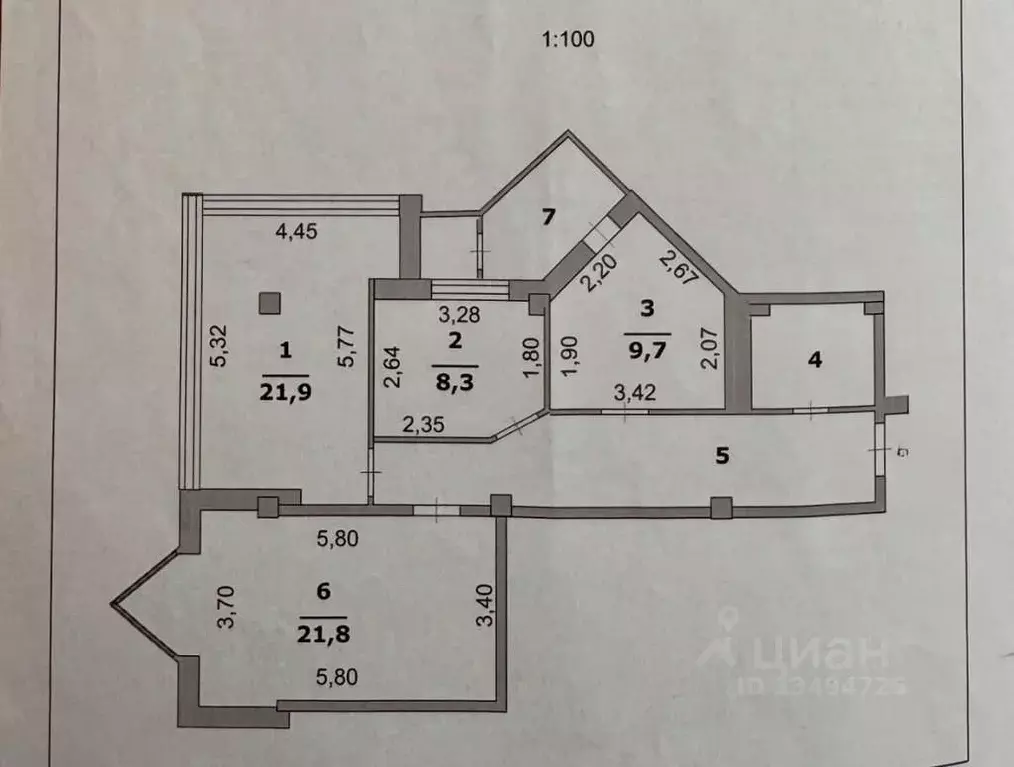 3-к кв. Белгородская область, Белгород ул. Попова, 102 (81.9 м) - Фото 2