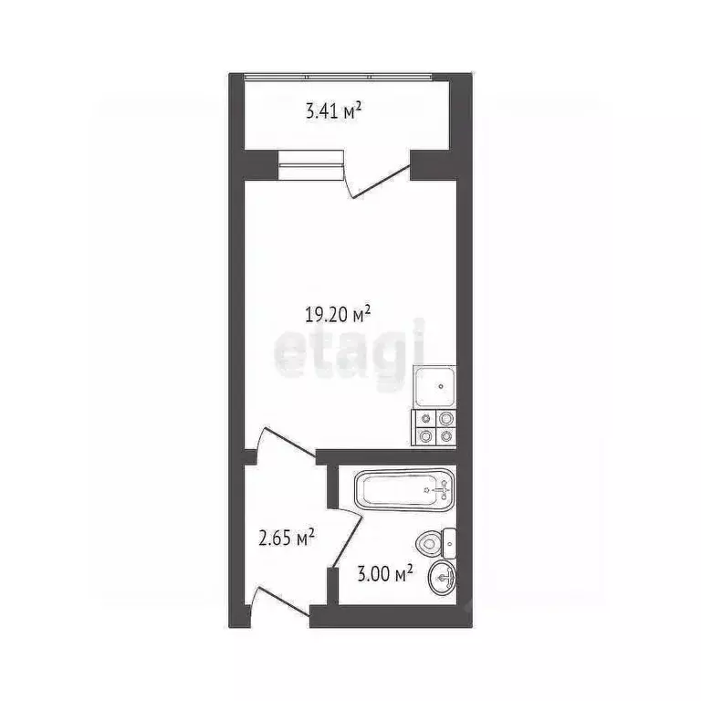 Студия Воронежская область, Воронеж ул. Саврасова, 86 (22.4 м) - Фото 2