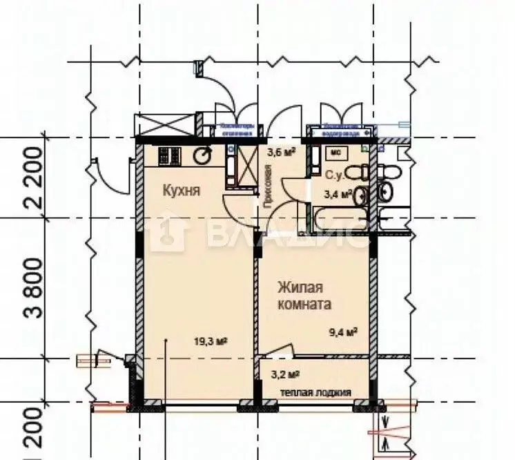 1-к кв. Нижегородская область, Нижний Новгород ул. Романтиков, 10 ... - Фото 2