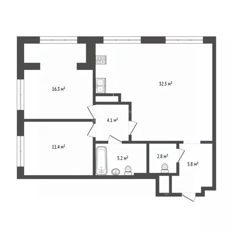 2-к кв. Москва Мосфильмовская ул., 98к2 (79.1 м) - Фото 2