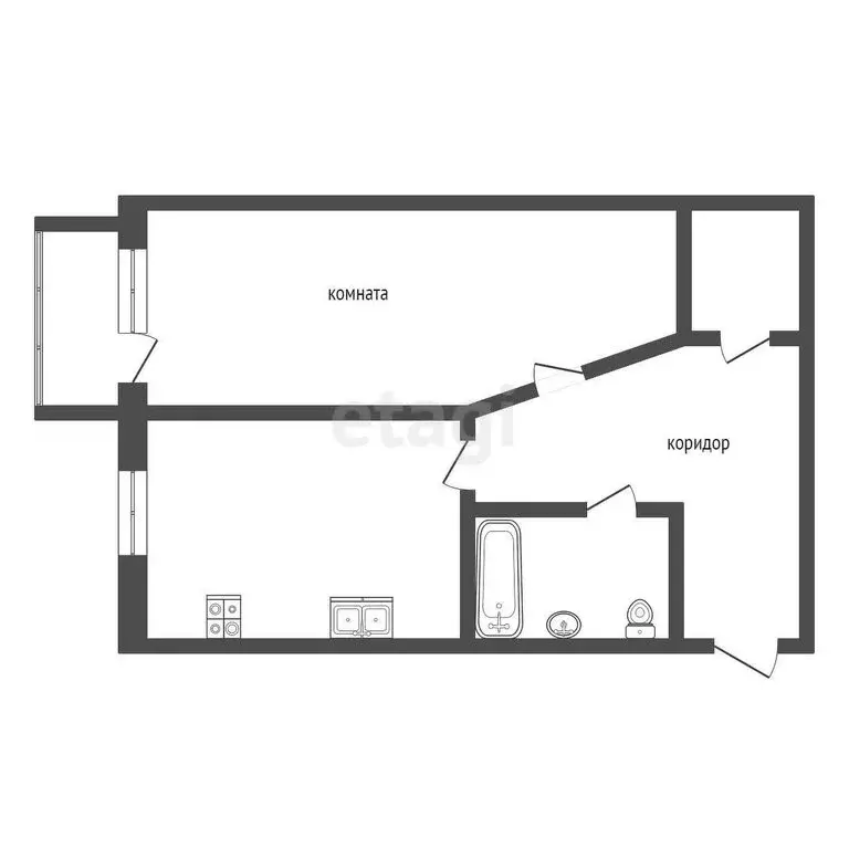 1-комнатная квартира: Тамбов, улица Чичерина, 62 (38.1 м) - Фото 0
