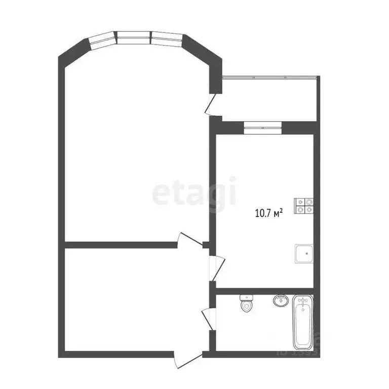 1-к кв. Тюменская область, Тюмень Тюменский-1 мкр, ул. Николая ... - Фото 1