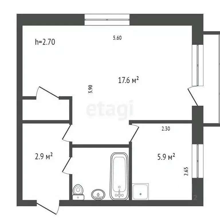 1-к кв. Красноярский край, Красноярск ул. Робеспьера, 29 (30.8 м) - Фото 1