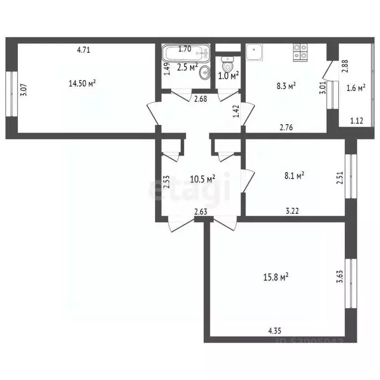 3-к кв. Забайкальский край, Чита ул. Строителей, 75 (62.5 м) - Фото 2
