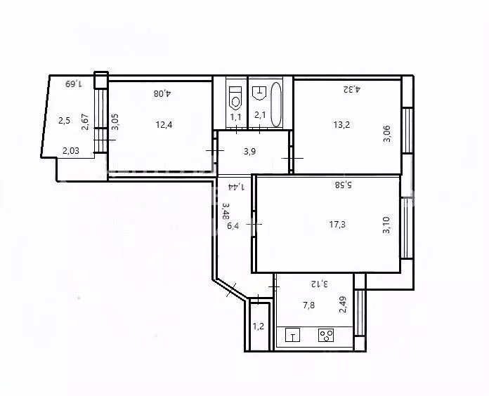 3-к кв. Рязанская область, Рязань ул. Дзержинского, 62к1 (65.4 м) - Фото 2