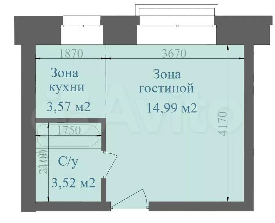 квартира-студия, 23 м, 2/4 эт. - Фото 0