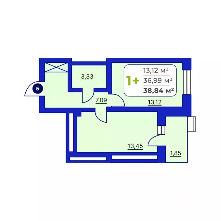 1-к кв. Башкортостан, Уфа Йондоз мкр,  (38.84 м) - Фото 0
