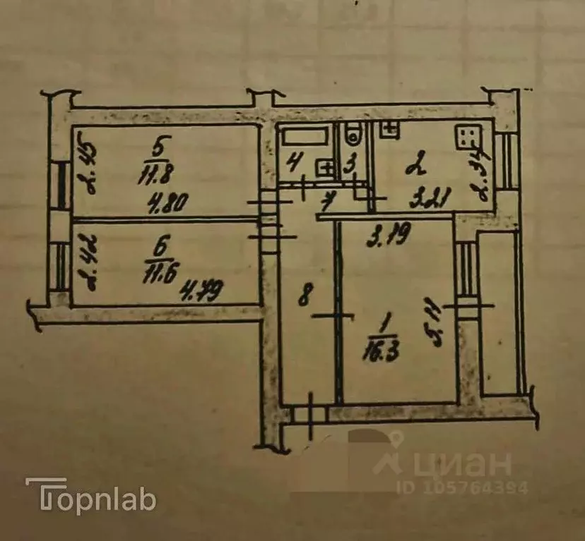 3-к кв. Владимирская область, Владимир ул. Василисина, 6 (64.3 м) - Фото 2