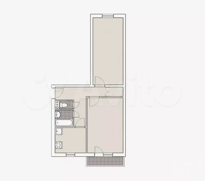 2-к. квартира, 47 м, 5/5 эт. - Фото 0
