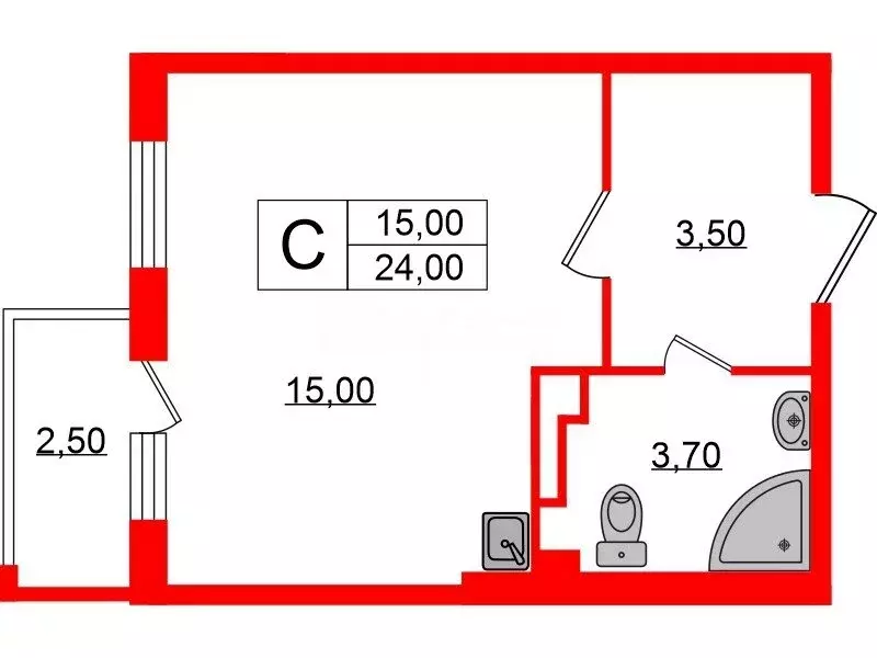 Квартира-студия: Пушкин, улица Архитектора Данини, 21к1 (24 м) - Фото 1