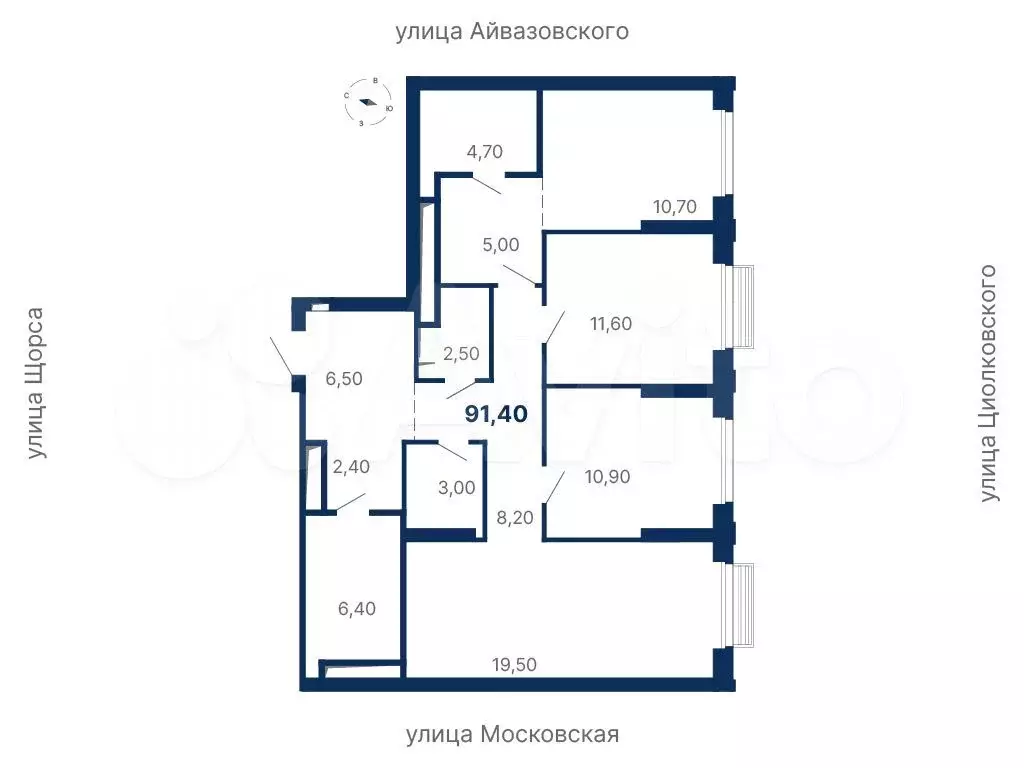 3-к. квартира, 91,4 м, 3/29 эт. - Фото 0