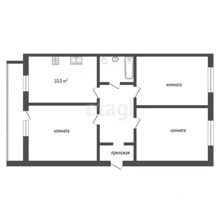 3-к кв. Владимирская область, Муром ул. Свердлова, 65 (65.0 м) - Фото 1