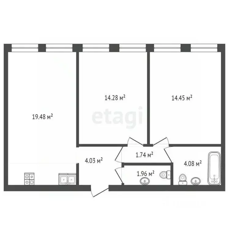 2-к кв. Москва бул. Братьев Весниных, 1 (59.9 м) - Фото 1