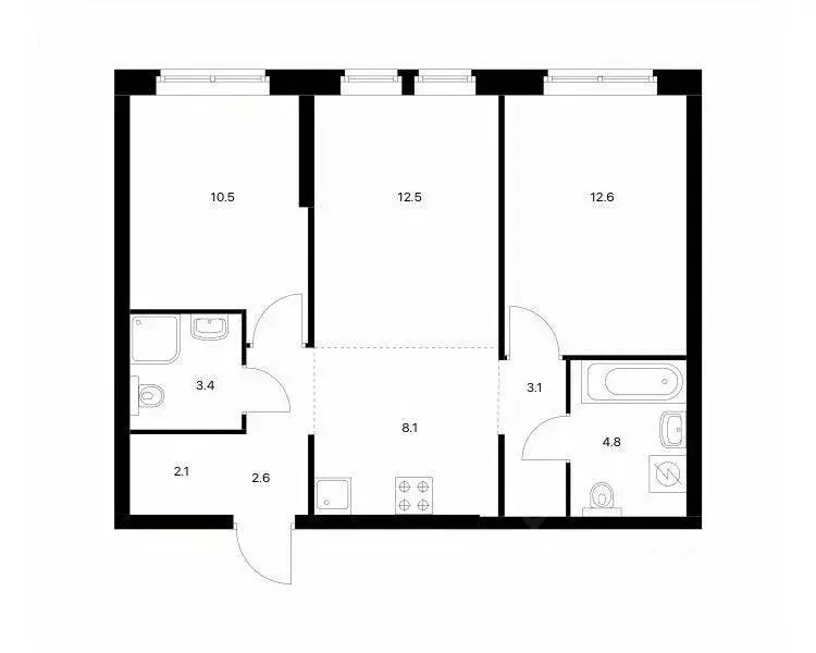 3-к кв. Москва Кронштадтский бул., 9к2 (59.7 м) - Фото 2