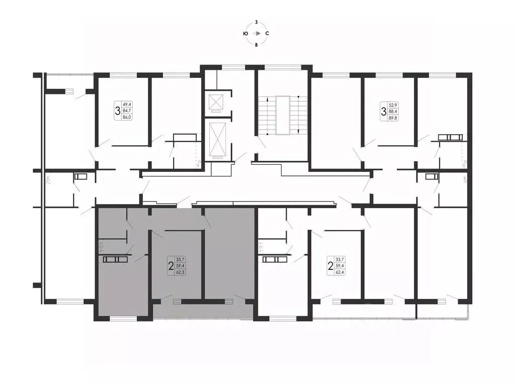 2-к кв. Воронежская область, Воронеж ул. Загоровского, 5/1 (62.3 м) - Фото 1