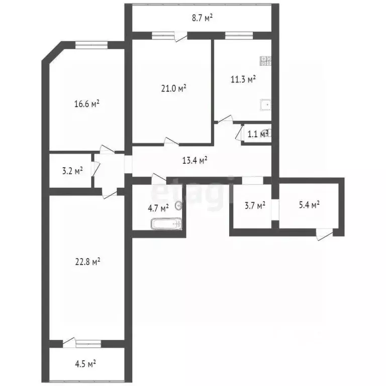 3-к кв. Саратовская область, Саратов Университетская ул., 59Ак2 (120.0 ... - Фото 1