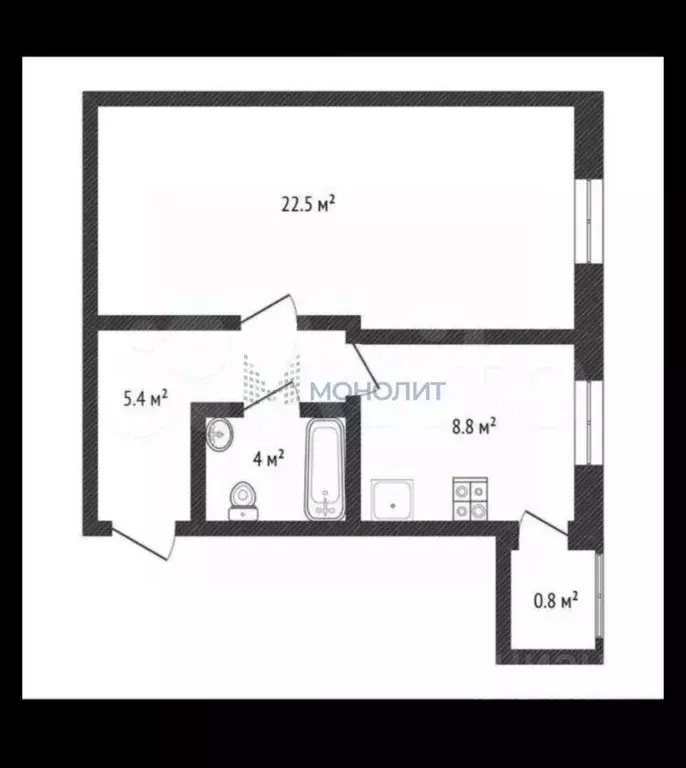 1-к кв. Нижегородская область, Нижний Новгород ул. Генкиной, 41Б (42.0 ... - Фото 2