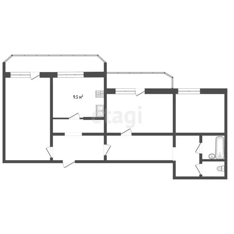3-комнатная квартира: Екатеринбург, улица Викулова, 55 (79.5 м) - Фото 1