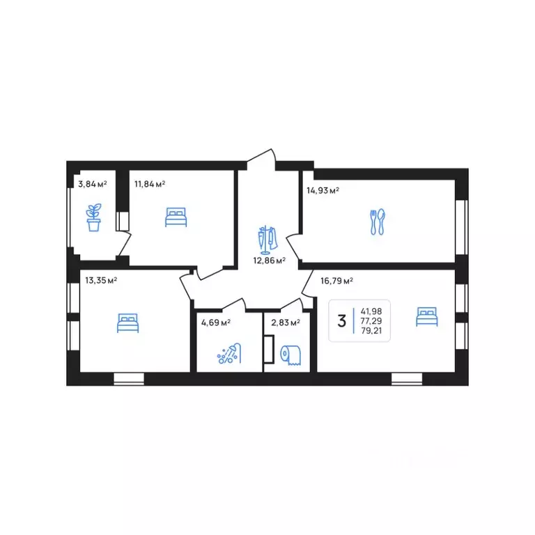 3-к кв. Липецкая область, Липецк Авторский жилрайон,  (79.21 м) - Фото 1