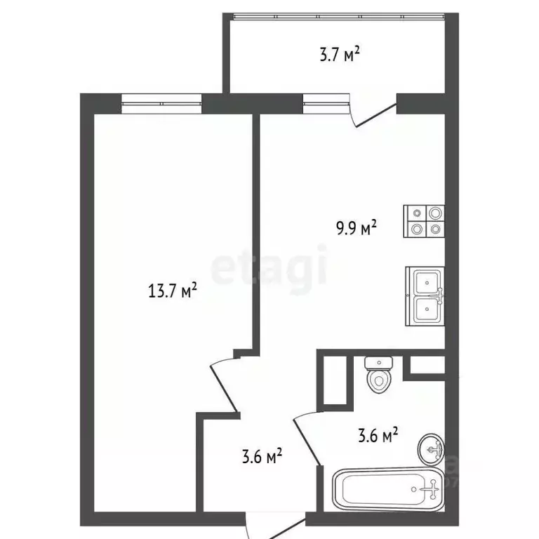 1-к кв. Ленинградская область, Ломоносовский район, Аннинское ... - Фото 2
