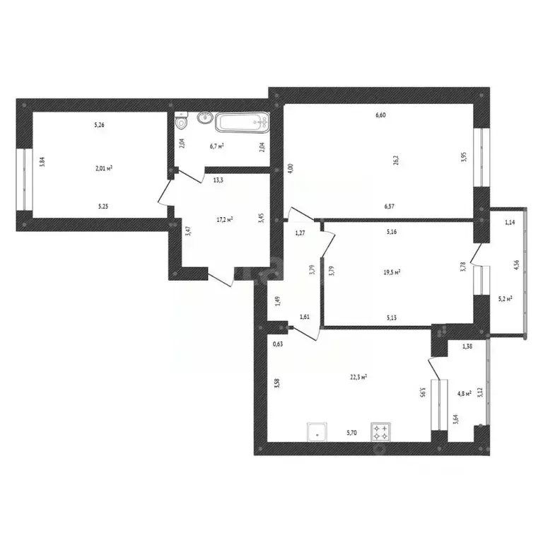 3-к кв. Башкортостан, Уфа ул. Ленина, 99 (112.0 м) - Фото 2