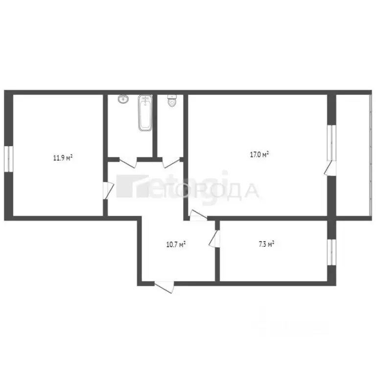 2-к кв. Кемеровская область, Киселевск Большая Дачная ул., 69 (61.1 м) - Фото 2