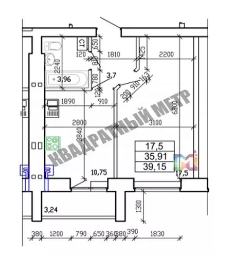 1-комнатная квартира: Элиста, 5-й микрорайон, 9А (39.15 м) - Фото 1