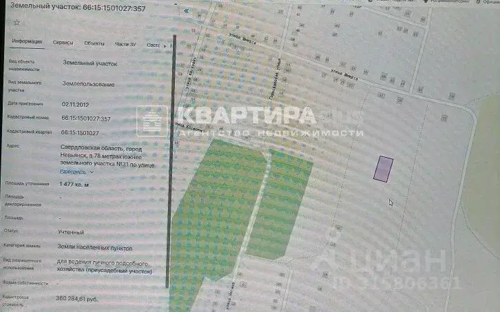 Участок в Свердловская область, Невьянск ул. Шмидта (14.7 сот.) - Фото 0