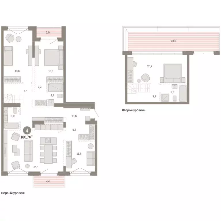 4-комнатная квартира: Тюмень, жилой комплекс На Минской (180.66 м) - Фото 1