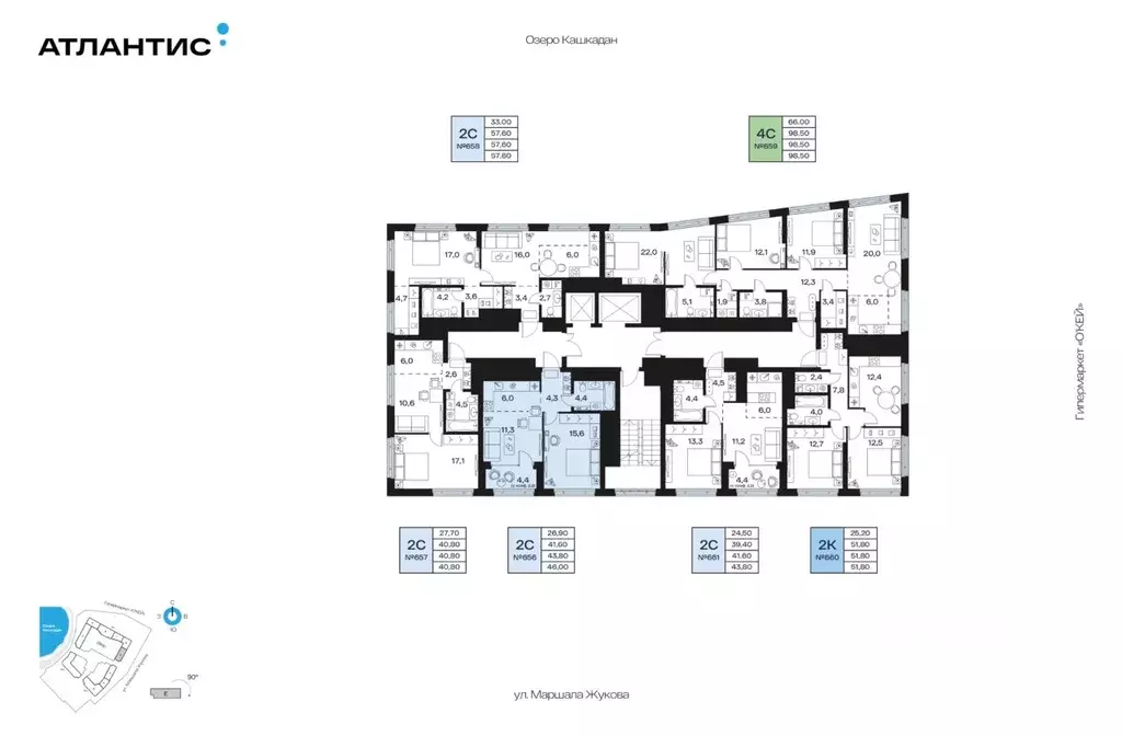 2-к кв. Башкортостан, Уфа Сипайлово жилрайон, Атлантис жилой комплекс ... - Фото 2