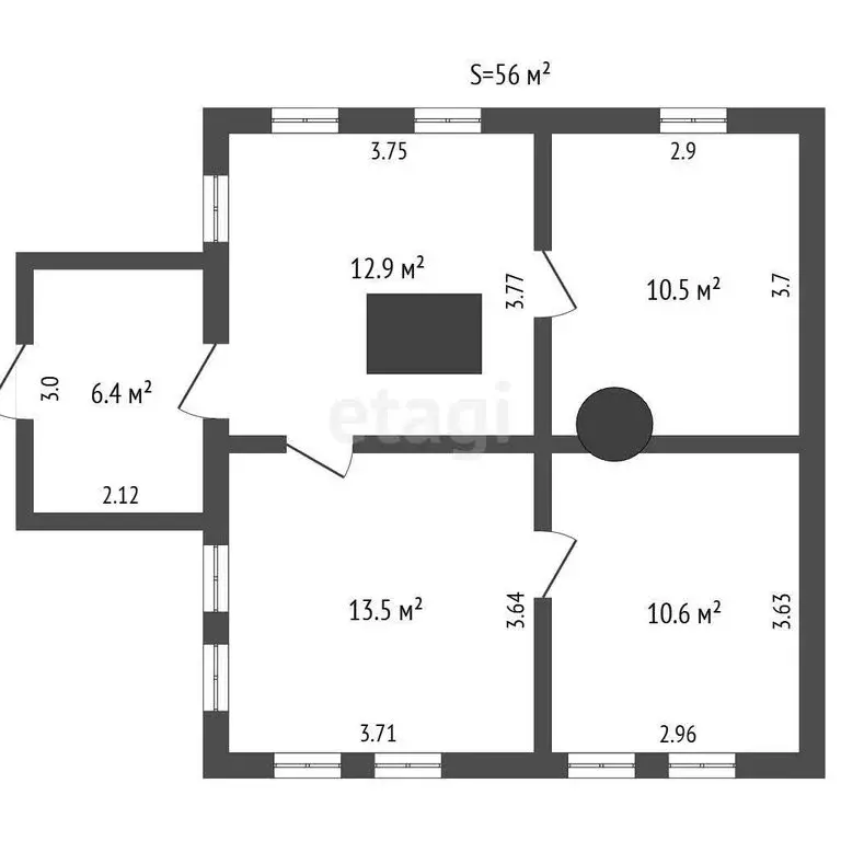 Дом в село Бигила, Первомайская улица (56 м) - Фото 1