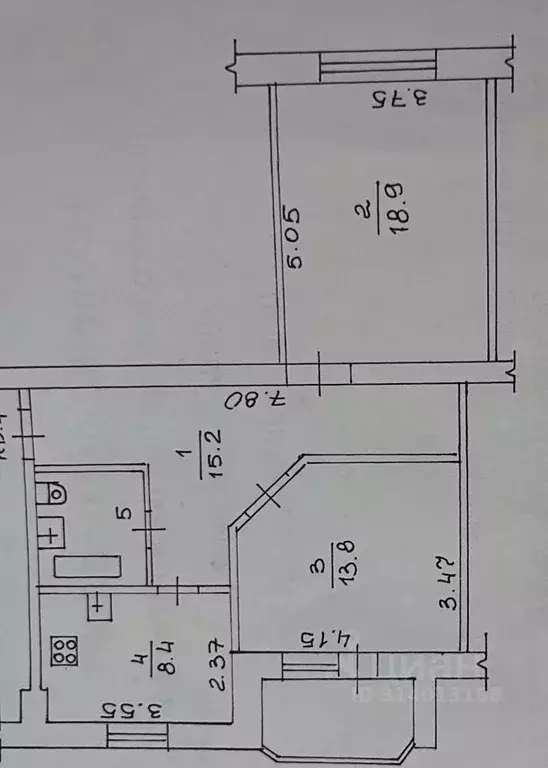 2-к кв. Новгородская область, Великий Новгород Речная ул., 1 (61.0 м) - Фото 1