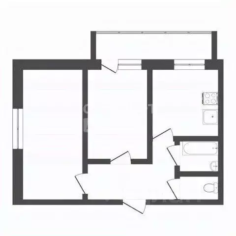 2-к кв. Тюменская область, Тюмень Заречный проезд, 14 (53.6 м) - Фото 1