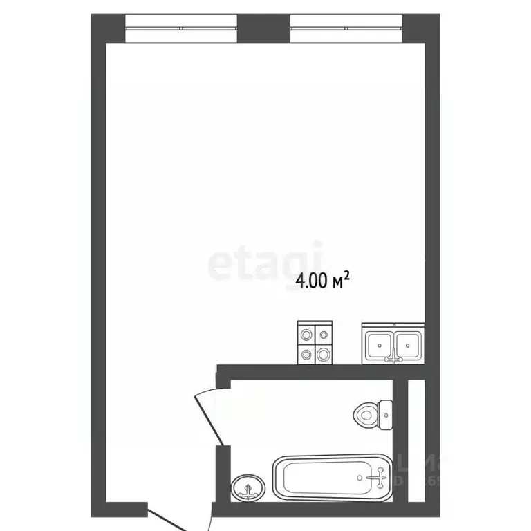 Студия Москва ул. Летчика Осканова, 6 (26.2 м) - Фото 2