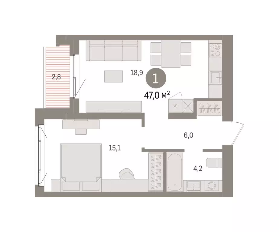 1-комнатная квартира: Екатеринбург, жилой район Юго-Западный, жилой ... - Фото 2