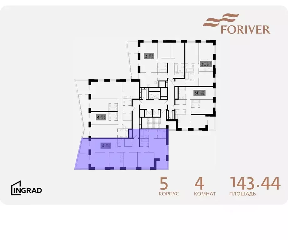 4-к кв. Москва Г мкр, Форивер жилой комплекс, 5 (143.44 м) - Фото 1