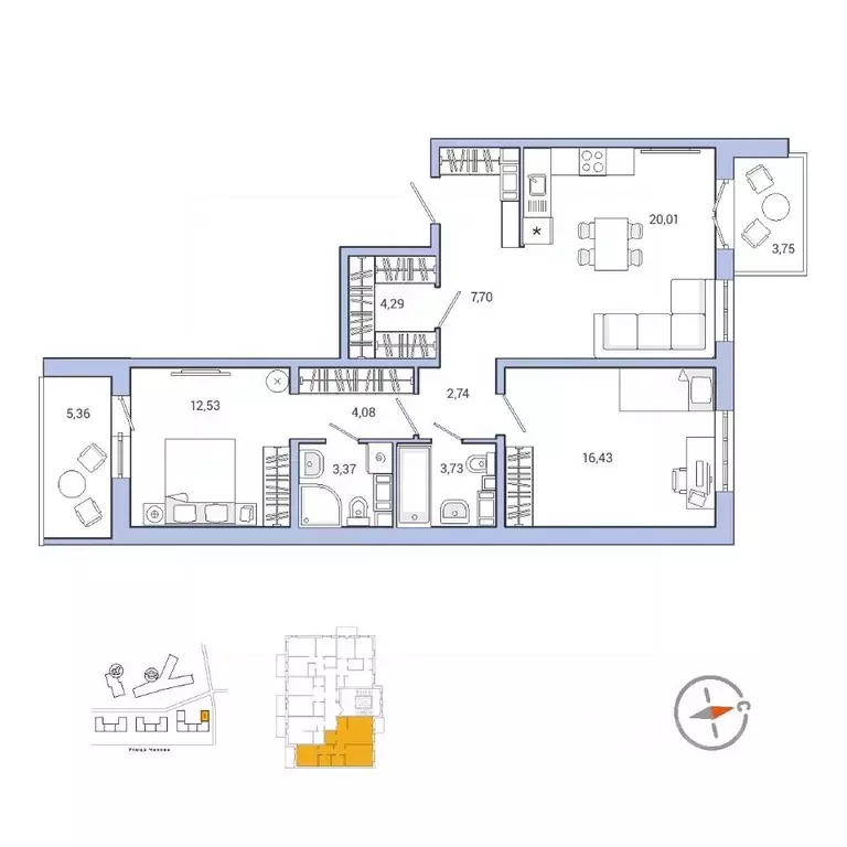2-к кв. Ленинградская область, Гатчина ул. Чехова, 39к2 (80.1 м) - Фото 1