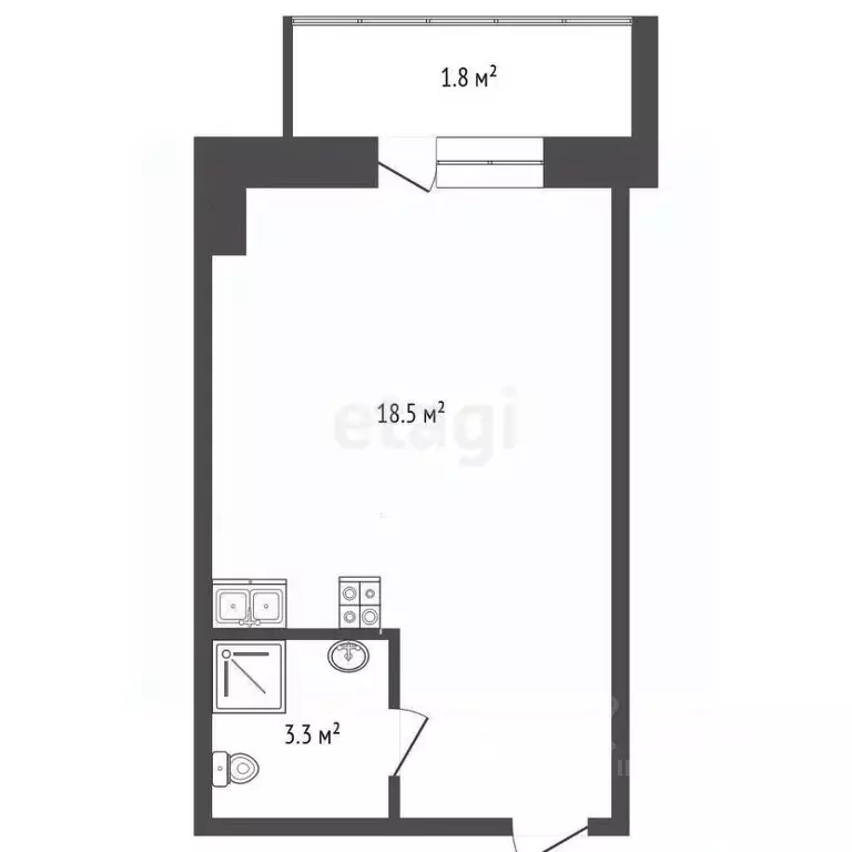 Студия Тюменская область, Тюмень Мелиораторов мкр, ул. Голышева, 2к3 ... - Фото 2