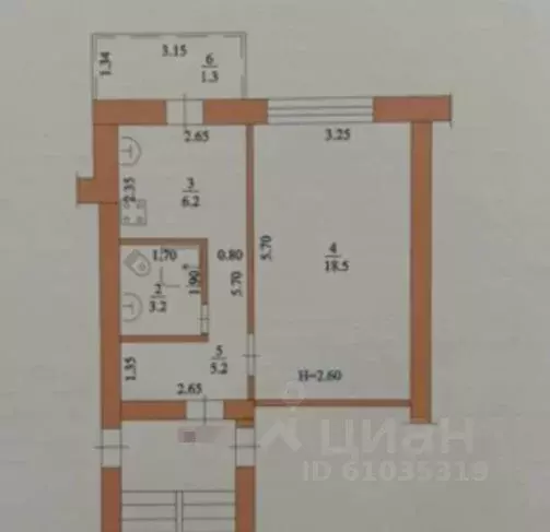 1-к кв. Краснодарский край, Ейск Красная ул., 47/1 (35.0 м) - Фото 2
