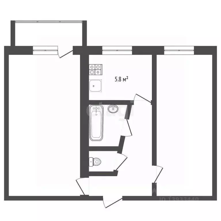 2-к кв. Тюменская область, Тюменский муниципальный округ, Винзили рп ... - Фото 2