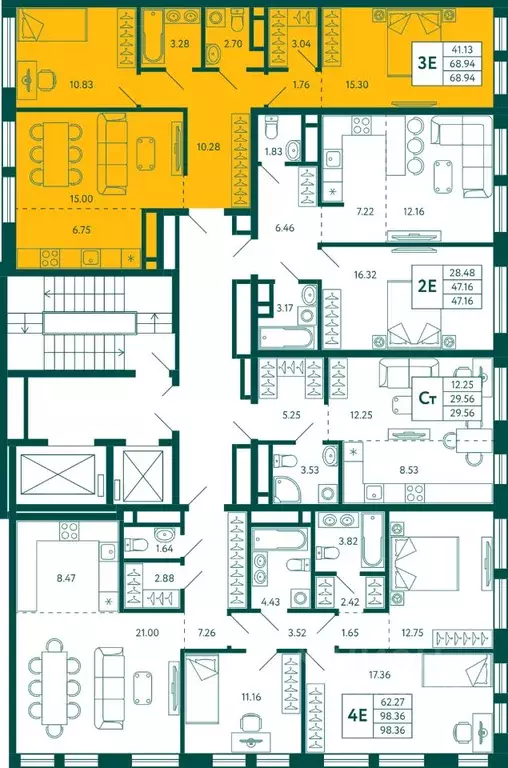 2-к кв. Башкортостан, Уфа Зеленая Роща жилрайон, Терле Парк жилой ... - Фото 2