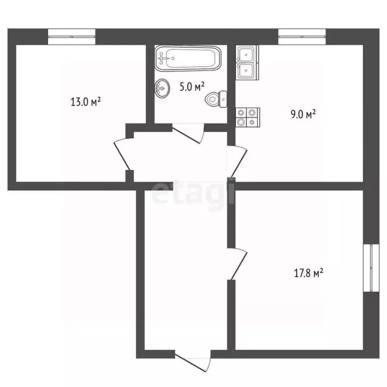 2-к кв. Москва Магнитогорская ул., 17 (52.0 м) - Фото 2