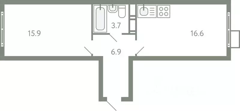1-к кв. Московская область, Ленинский городской округ, Молоково пгт ... - Фото 1